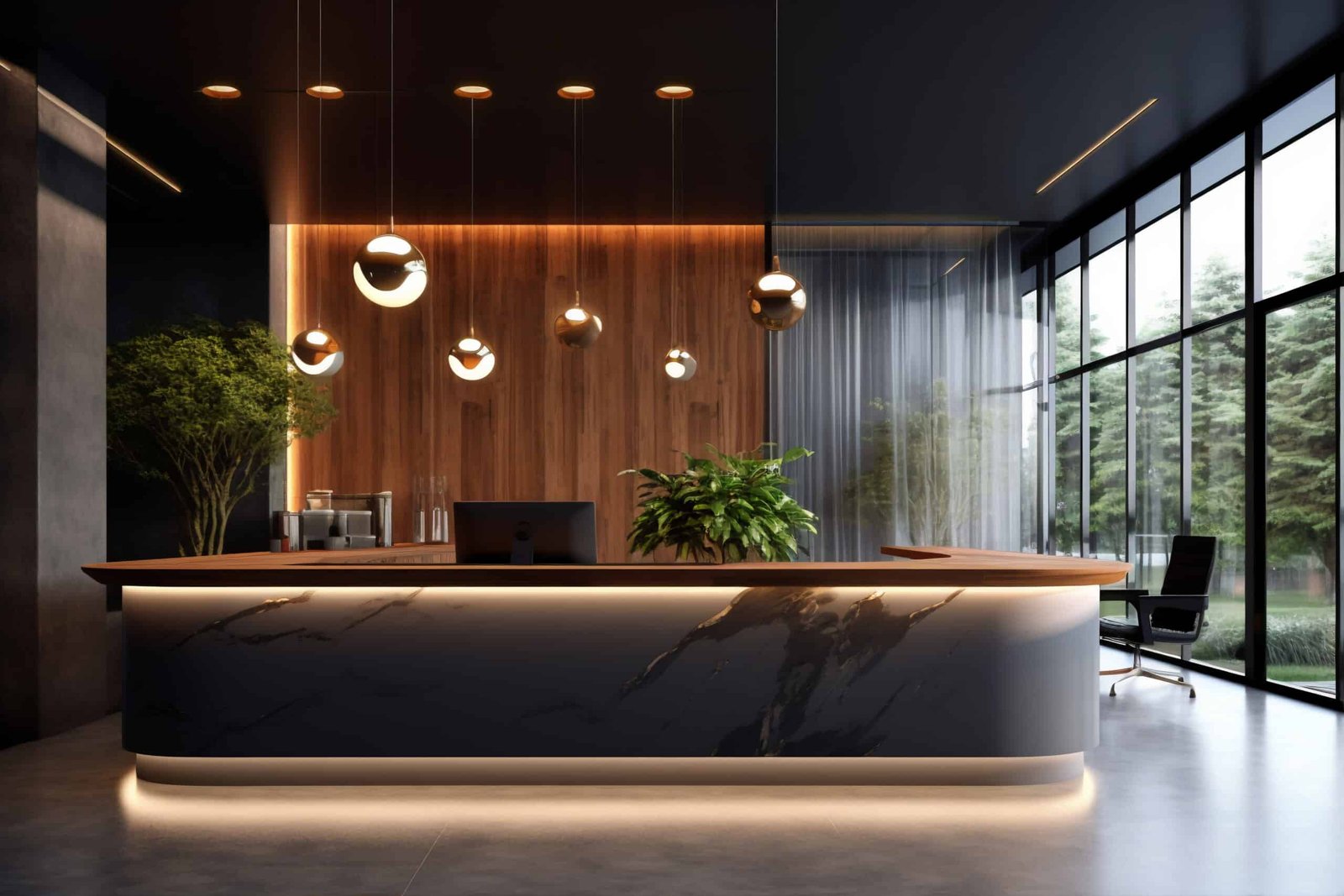 luxurious hotel interior space